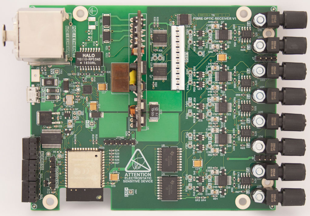 Fibre optic receiver PCB